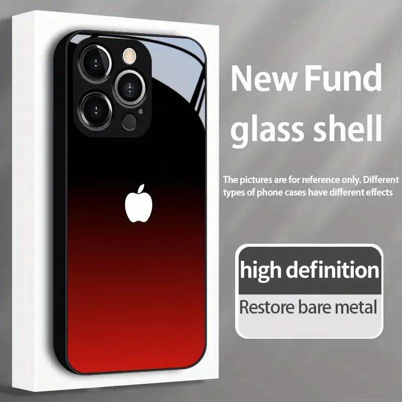 This Mobile Phone Case Features a Stylish Red And Black Gradient Design Made from Premium Glass. It Is Compatible with Various for iphone Models Including The for iphone 16 Series, 15 Series, 14 Series, 13 Series, 12 Series,