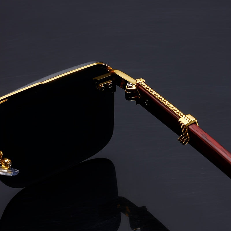 4pcs Unisex Retro Square Fashion Glasses – Frameless Double-Bridge Decorative Eyeglasses, Polycarbonate Frame & Resin Lenses for Parties, Photos & Cosplay