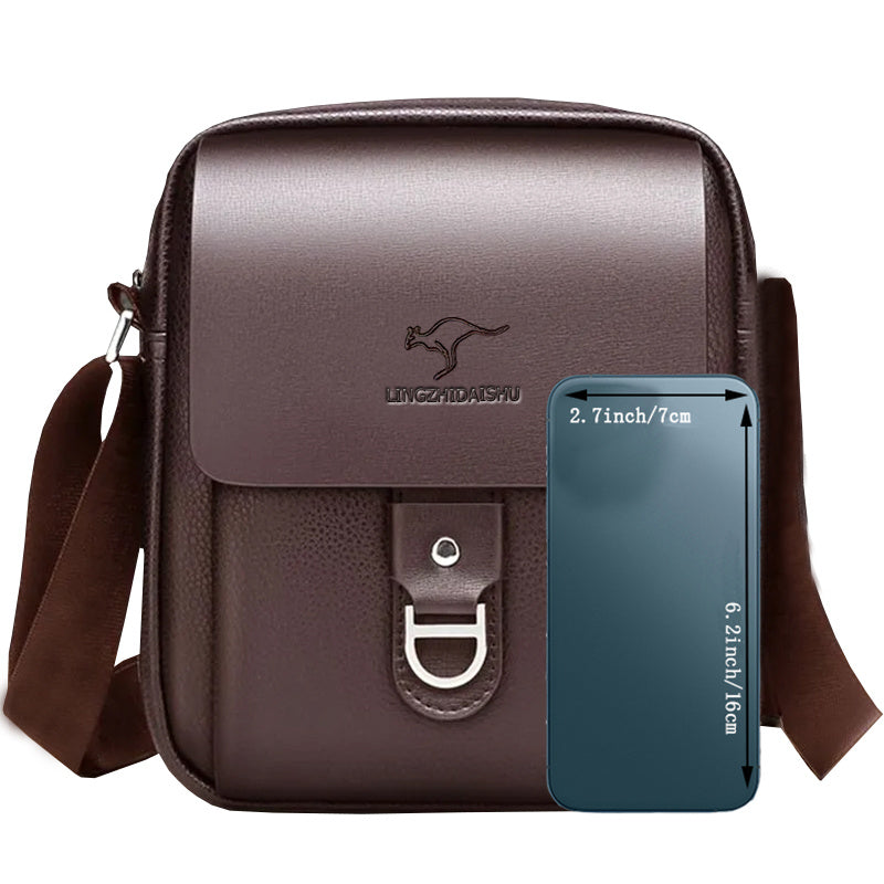 Unisex Black Crossbody Bag with Adjustable Strap – Compact PU Leather Vertical Shoulder Messenger Bag for Men & Women, Casual & Business Travel