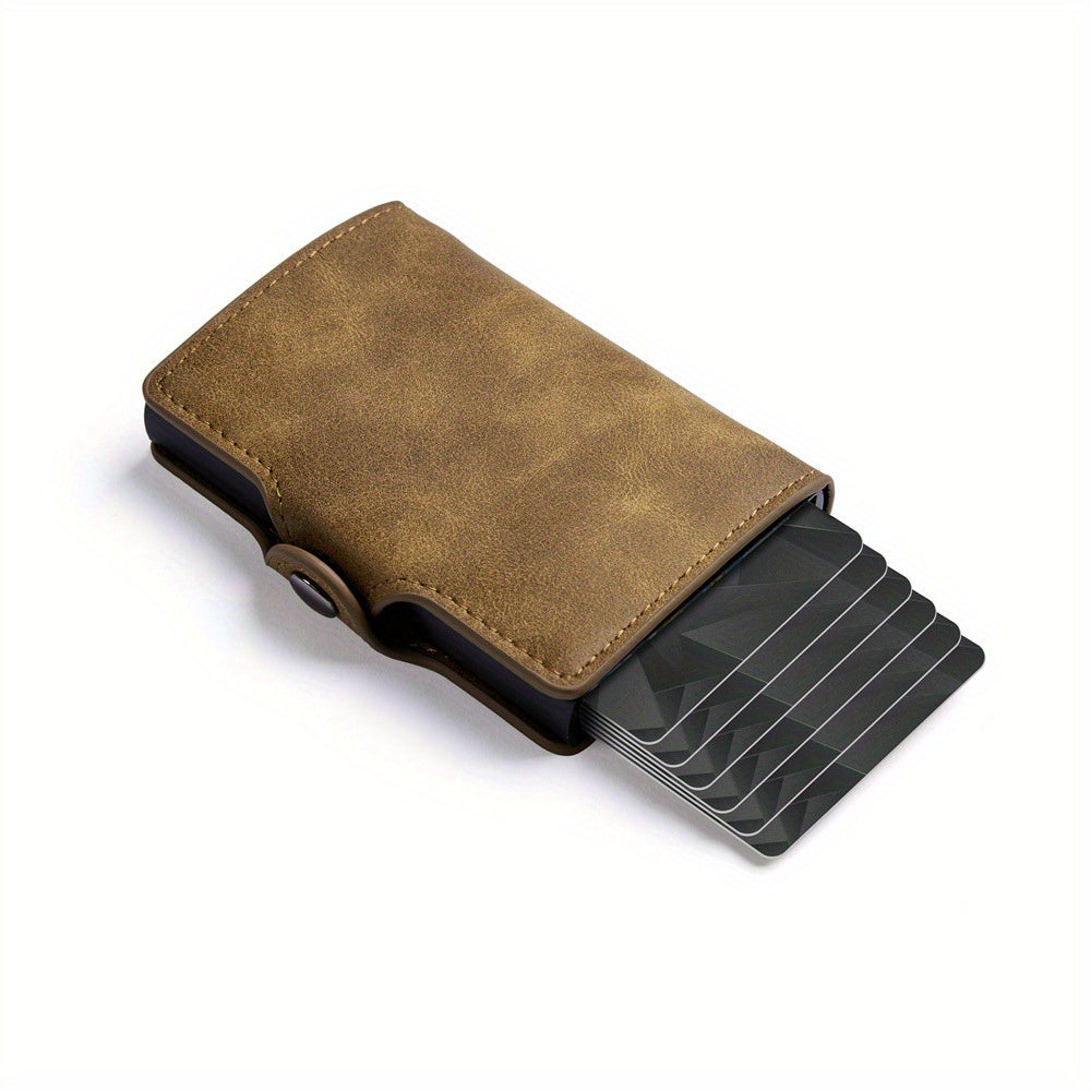 Premium Business Aluminum Alloy RFID Blocking Card Holder Men'S Wallet Large Capacity Card Case Minimalist Design Men'S RFID Aluminum Card Holder Wallet for 12 Cards