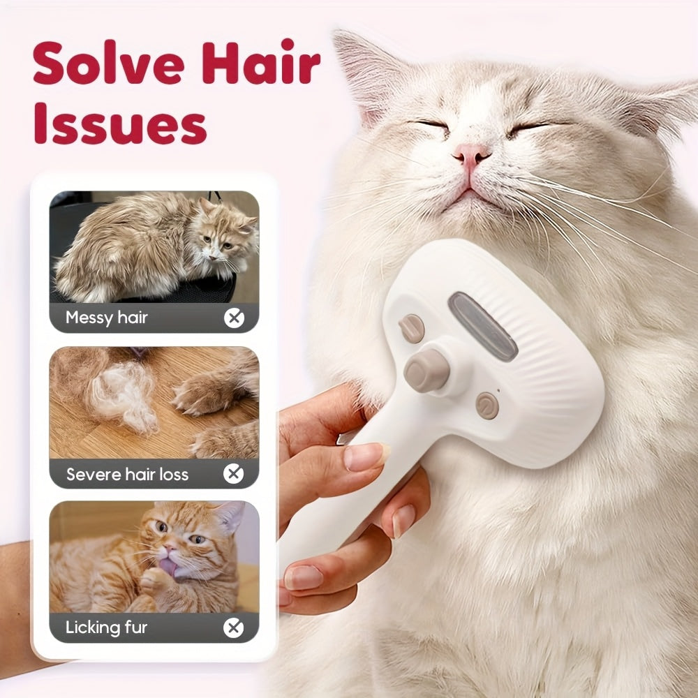 2-in-1 Pet Water Spray & Hair Removal Comb – USB Rechargeable Grooming Brush for Cats & Dogs, Long & Short Hair, Luster-Enhancing, Multi-Functional Cleaner