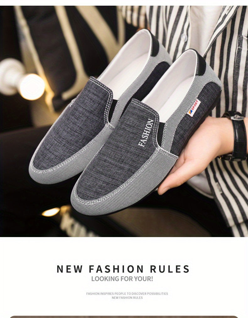 Men’s All-Season Lightweight Canvas Sneakers – Breathable Low-Top Casual Sport Shoes with Non-Slip Rubber Sole, Wear-Resistant & Comfortable for All-Day Walking