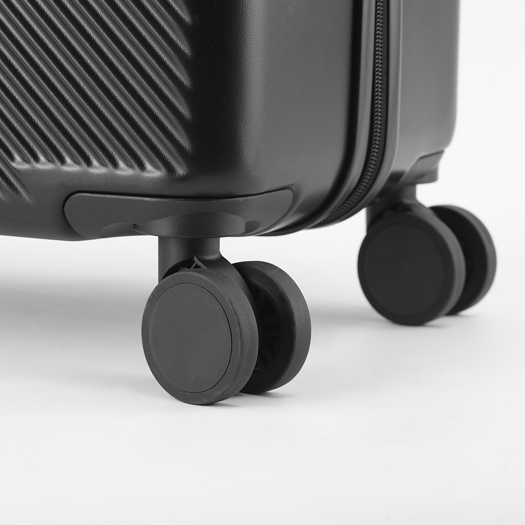 20" Hard Shell Carry-On Spinner Suitcase with TSA-Style Combination Lock – ABS+PC Lightweight Luggage with USB Port, Red & Black Travel Boarding Case for Daily Use