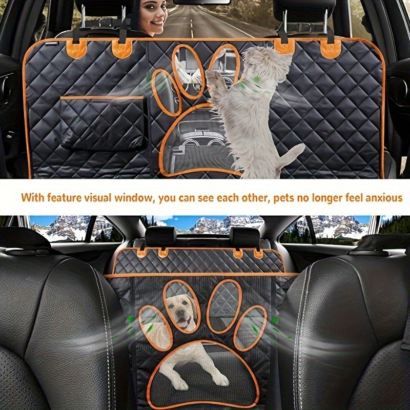 FUYFA Heavy-Duty Dog Seat Cover Hammock – Waterproof, Scratch-Resistant Rear Seat Protector for Cars, Trucks & SUVs, Non-Slip Pet Car Mat & Trunk Cushion