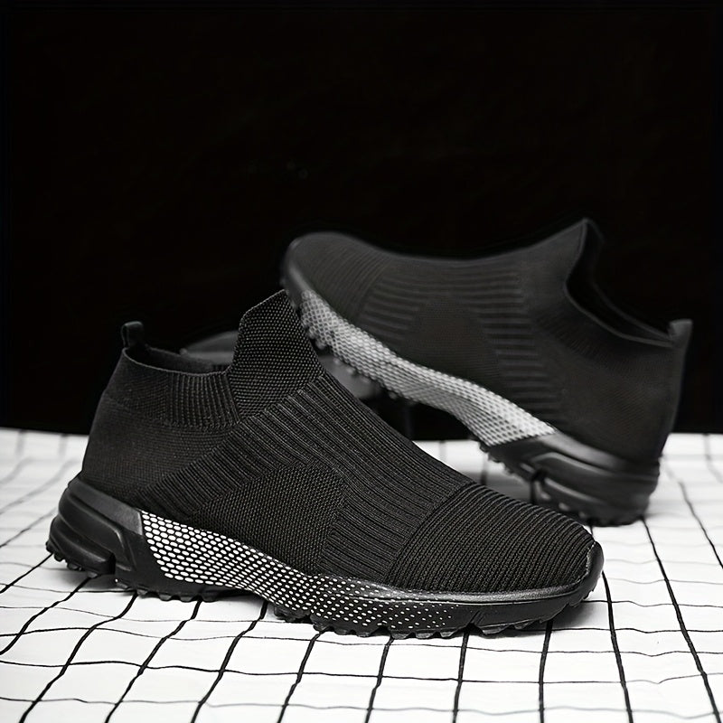 WANWEISI Breathable Slip-On Sneakers – Lightweight Unisex Knit Running Shoes with EVA Sole, Non-Slip Casual Trainers for Walking, Training & Daily Wear (Spring/Summer)