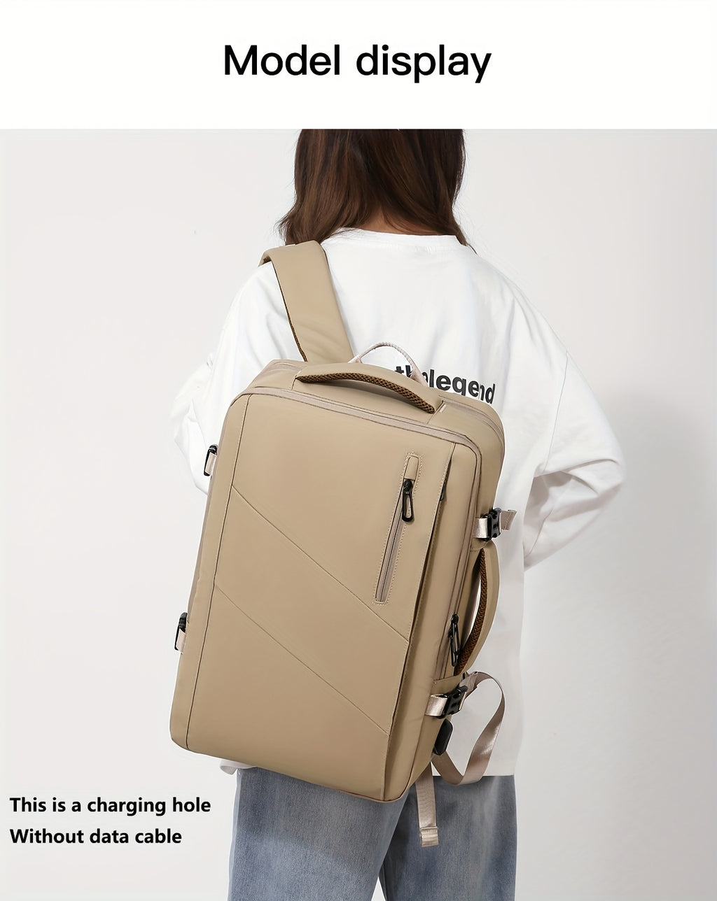 WEIXIER Unisex Large Capacity Travel Backpack – PU Leather Dual-Shoulder Bag with Horizontal Handle, Expandable Compartment & Independent Laptop Sleeve for Work, School & Weekend Trips