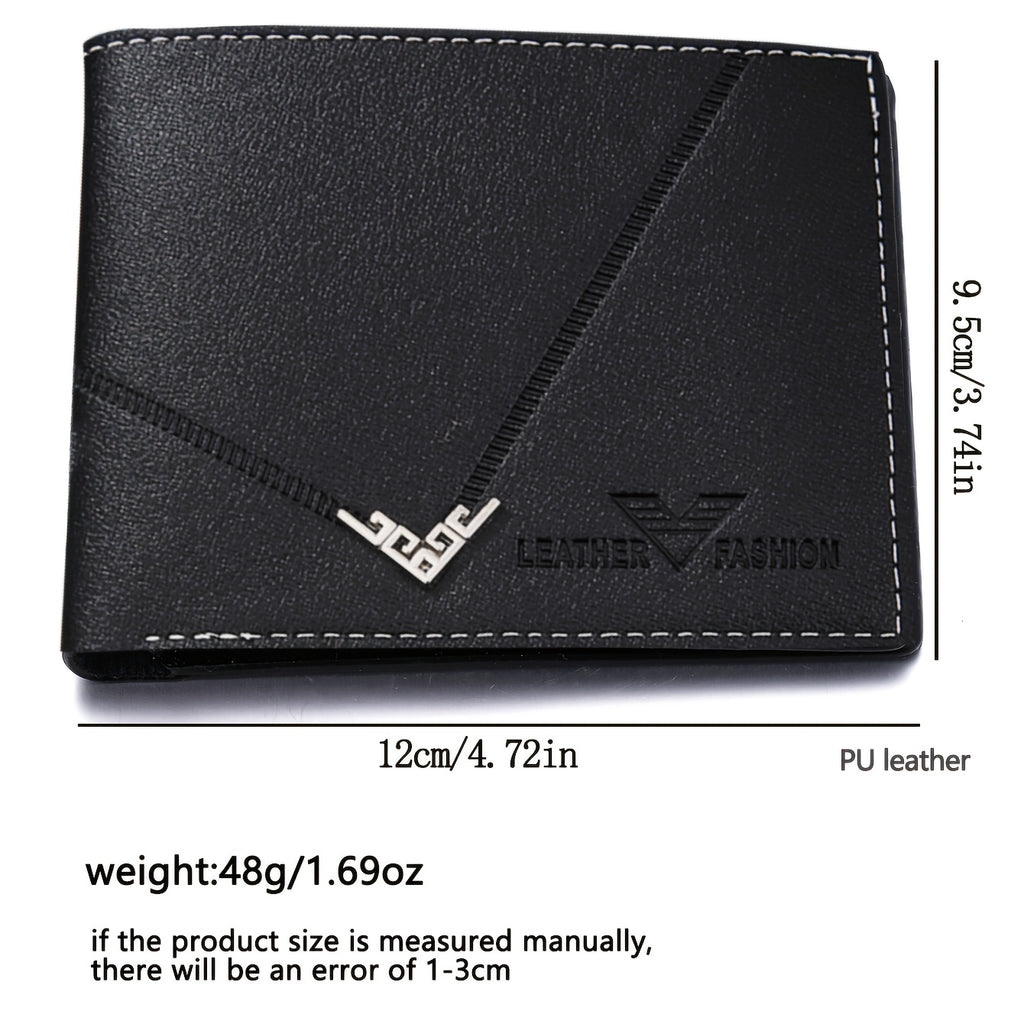 2-Piece Men’s Luxury Black Wallet & Belt Set – Slim PU Leather Dress Combo with Gold-Tone Logo – Valentine’s & Birthday Gift for Him