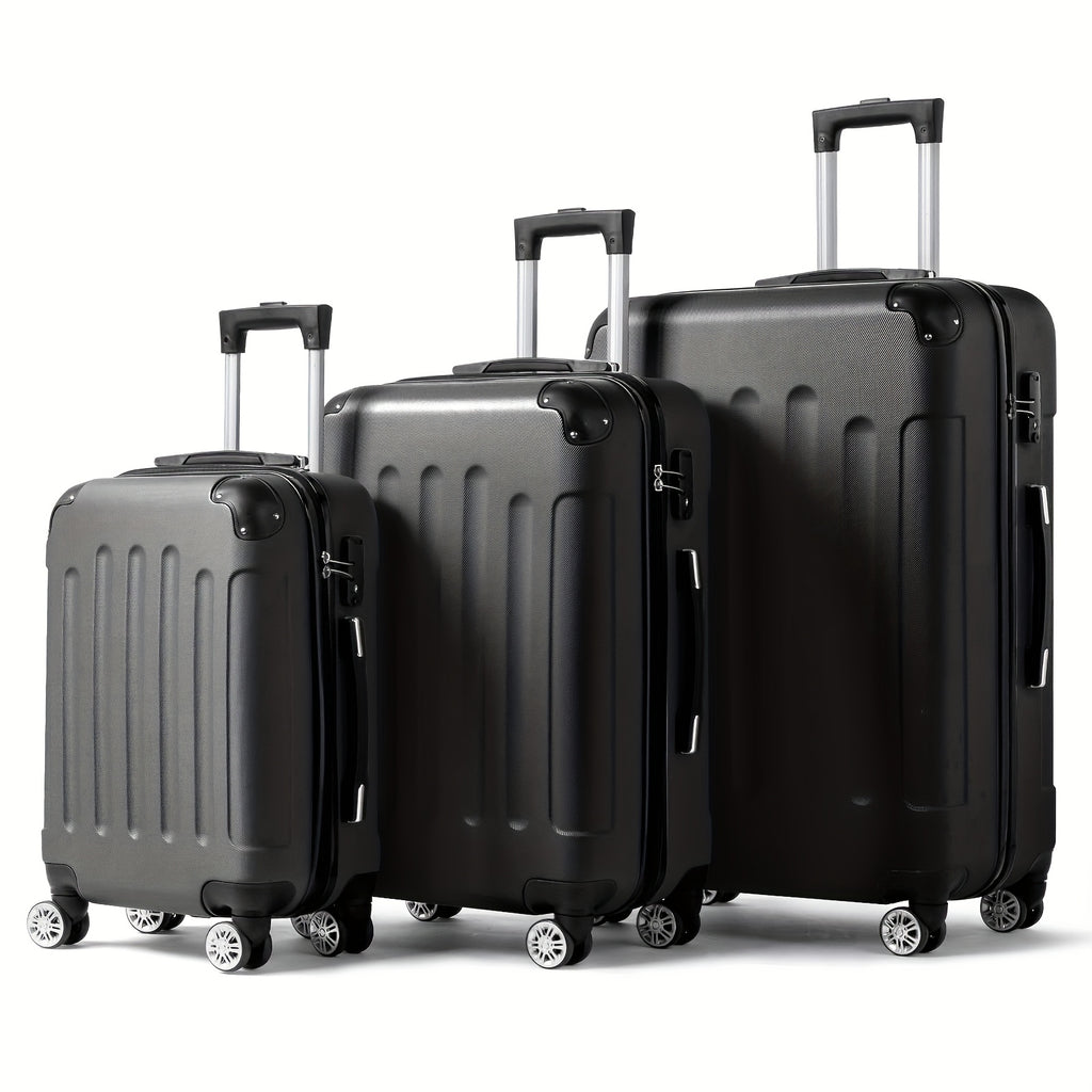 AUTOFOREVER 3-Piece ABS Hardshell Luggage Set – 20"/24"/28" Spinner Suitcases with Aluminum Frame, TSA-Style Combination Lock & 4-Wheel 360° Spinners for Men & Women (White/Red/Black/Bright Pink/Blue)