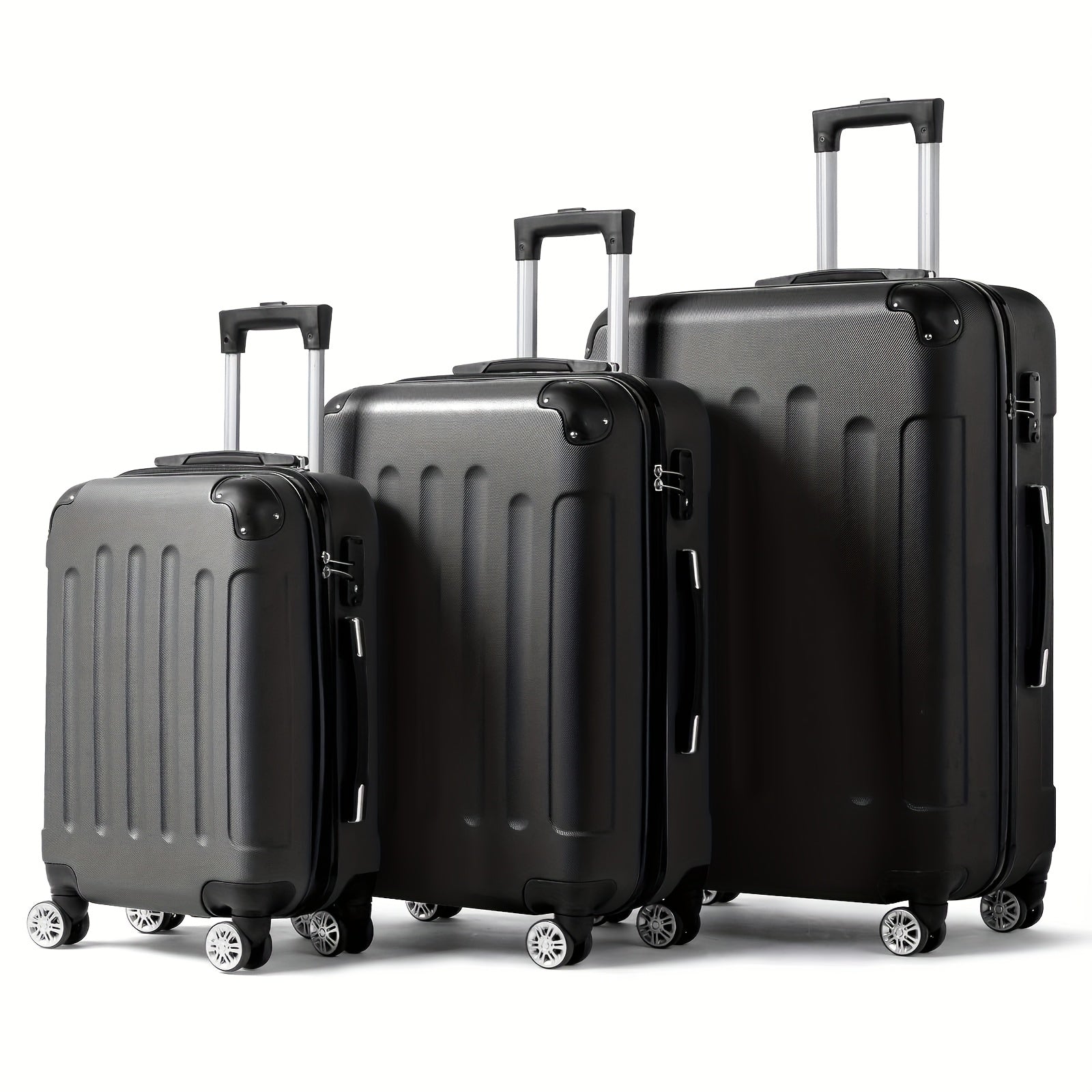 AUTOFOREVER 3-Piece ABS Hardshell Luggage Set – 20"/24"/28" Spinner Suitcases with Aluminum Frame, TSA-Style Combination Lock & 4-Wheel 360° Spinners for Men & Women (White/Red/Black/Bright Pink/Blue)