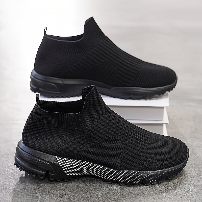 WANWEISI Breathable Slip-On Sneakers – Lightweight Unisex Knit Running Shoes with EVA Sole, Non-Slip Casual Trainers for Walking, Training & Daily Wear (Spring/Summer)