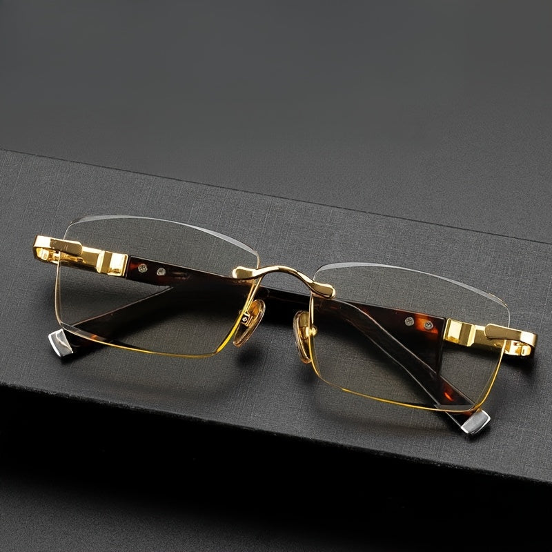 4-Pack Unisex Brown-Tinted Reading Glasses – Vintage Full-Rim Blue Light Blocking Readers, Frameless Look Style for Work, Reading, Screen Use & Movie Watching