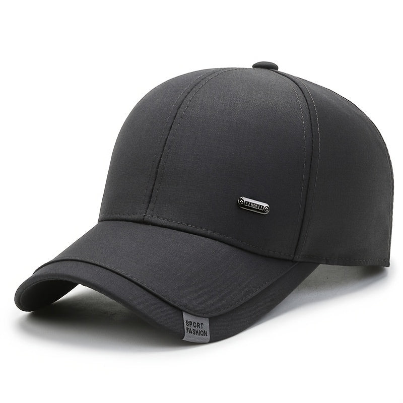 Middle-aged And Elderly Men's Baseball Cap with A Hard Top, New Spring And Autumn Style, High-end Feel, Big Head, Sun Protection, Dad's Baseball Cap, Simple And Versatile for Outdoor Sports, Old for Man's Cap