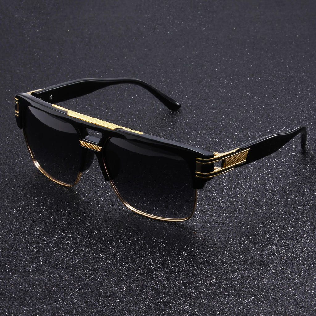 Retro Metal Half Frame Glasses for Women & Men - Oversized Lightweight Design with Sturdy Metal Hinge, Polycarbonate Frame & PC Lens, Retro Style for Parties, Casual Wear & Activities