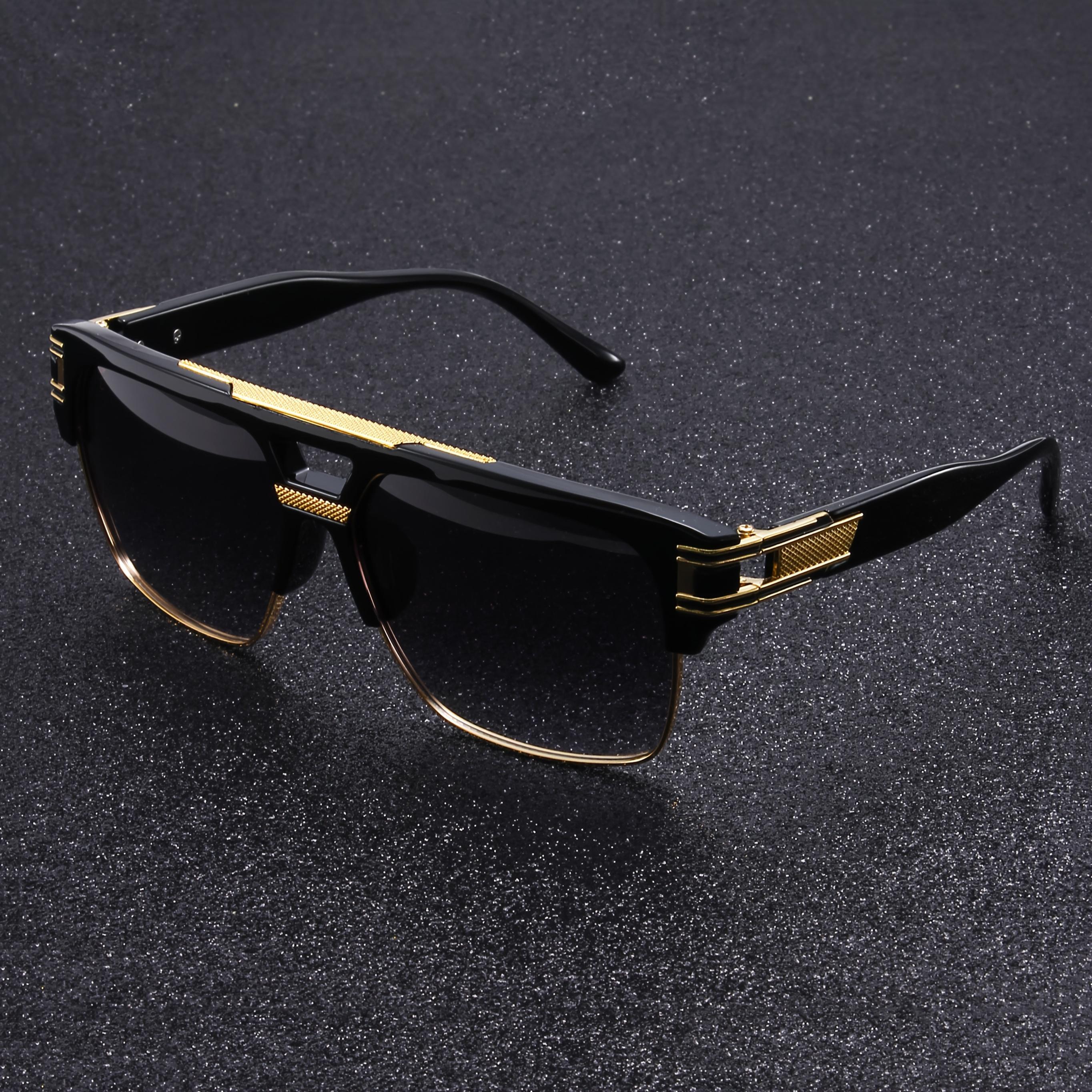 Retro Metal Half Frame Glasses for Women & Men - Oversized Lightweight Design with Sturdy Metal Hinge, Polycarbonate Frame & PC Lens, Retro Style for Parties, Casual Wear & Activities