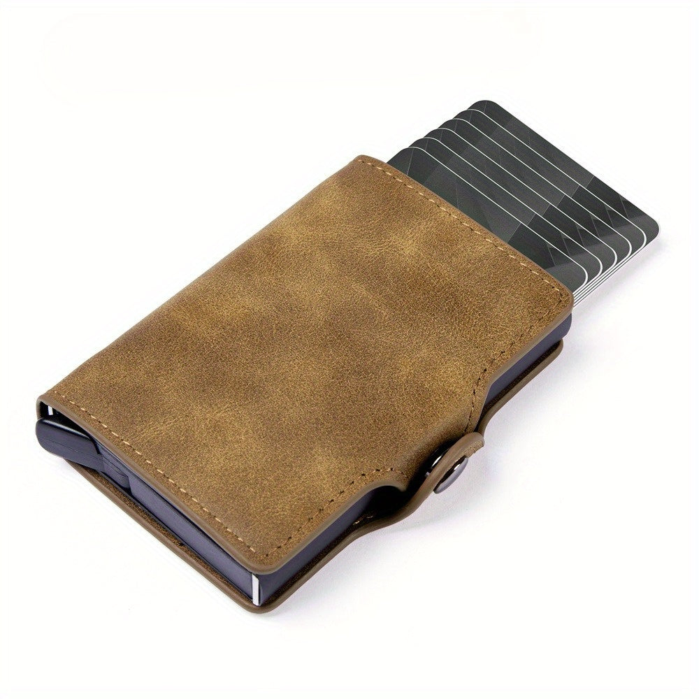 Premium Business Aluminum Alloy RFID Blocking Card Holder Men'S Wallet Large Capacity Card Case Minimalist Design Men'S RFID Aluminum Card Holder Wallet for 12 Cards