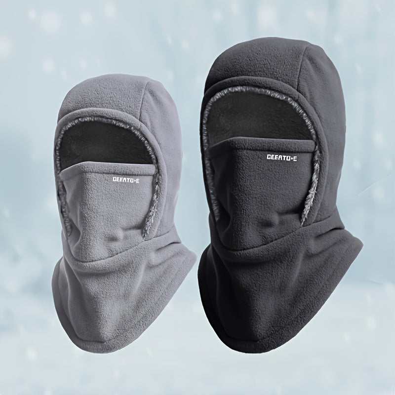 2pcs Unisex Winter Hat & Scarf Set with Mask – Thick Knit Thermal Ear Protection for Men & Women, Outdoor Cycling, Skiing, Fishing, Hiking & Work