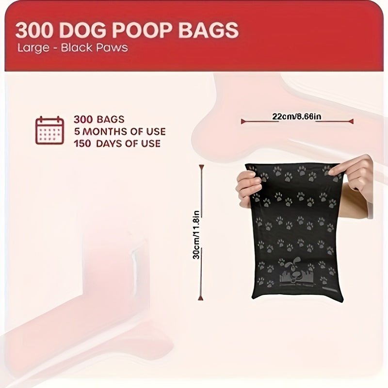 450pcs Dog Poop Bags with Dispenser – 30 Rolls Thickened Leak-Proof Pet Waste Bags, Portable Holder for Outdoor Walks, Travel & Hiking