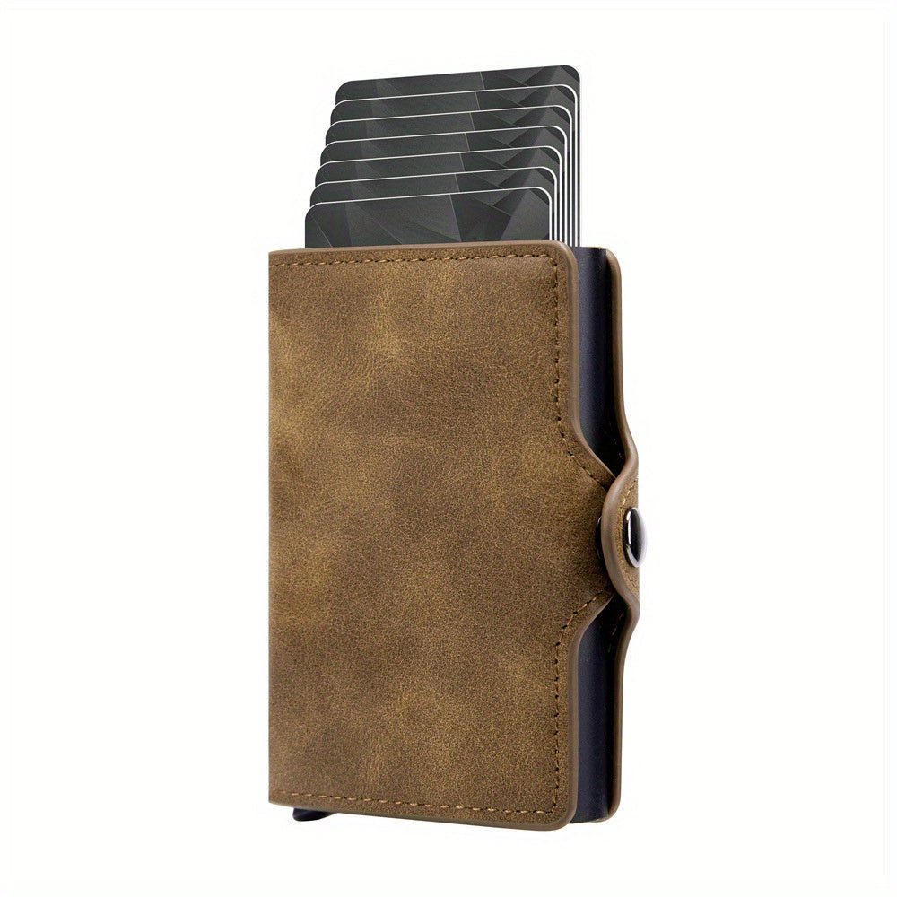 Premium Business Aluminum Alloy RFID Blocking Card Holder Men'S Wallet Large Capacity Card Case Minimalist Design Men'S RFID Aluminum Card Holder Wallet for 12 Cards