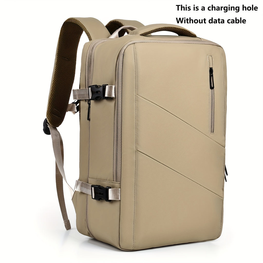 WEIXIER Unisex Large Capacity Travel Backpack – PU Leather Dual-Shoulder Bag with Horizontal Handle, Expandable Compartment & Independent Laptop Sleeve for Work, School & Weekend Trips