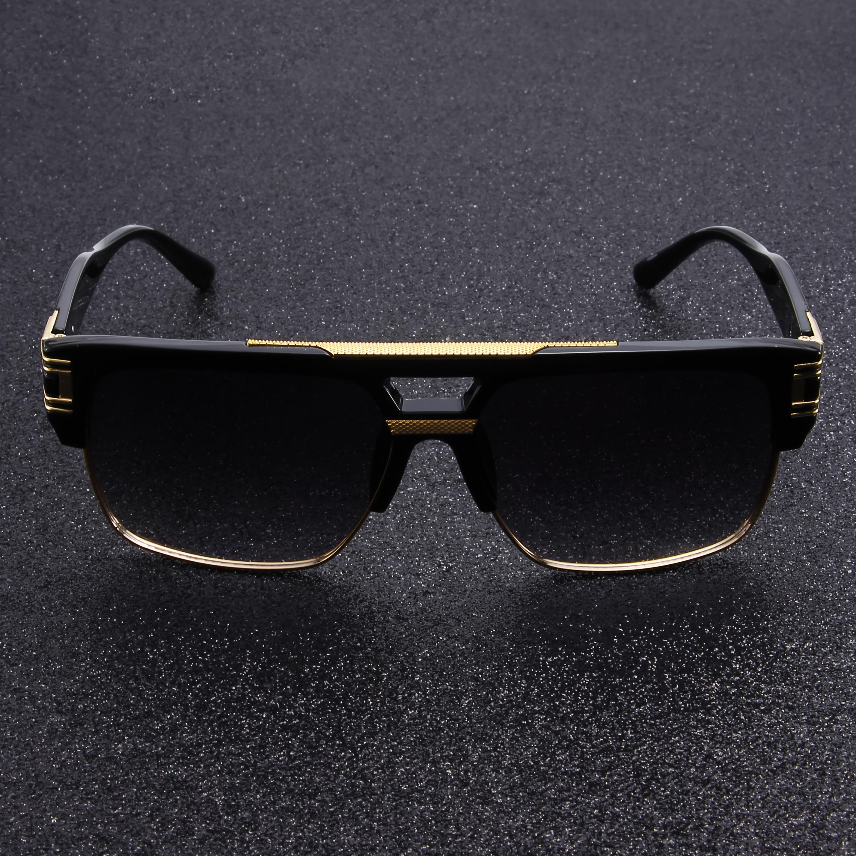 Retro Metal Half Frame Glasses for Women & Men - Oversized Lightweight Design with Sturdy Metal Hinge, Polycarbonate Frame & PC Lens, Retro Style for Parties, Casual Wear & Activities