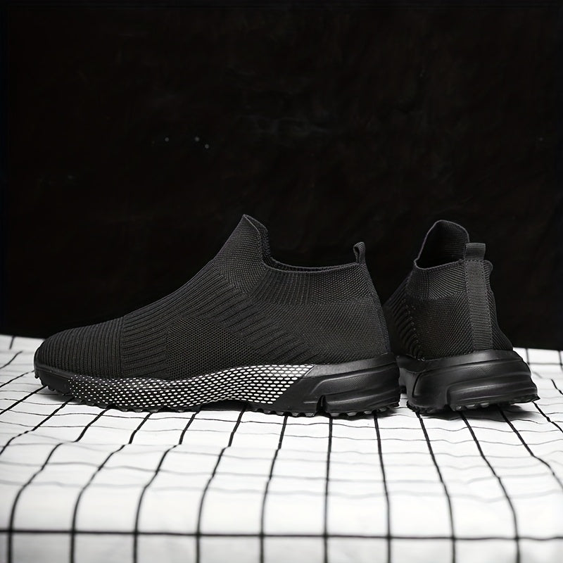 WANWEISI Breathable Slip-On Sneakers – Lightweight Unisex Knit Running Shoes with EVA Sole, Non-Slip Casual Trainers for Walking, Training & Daily Wear (Spring/Summer)