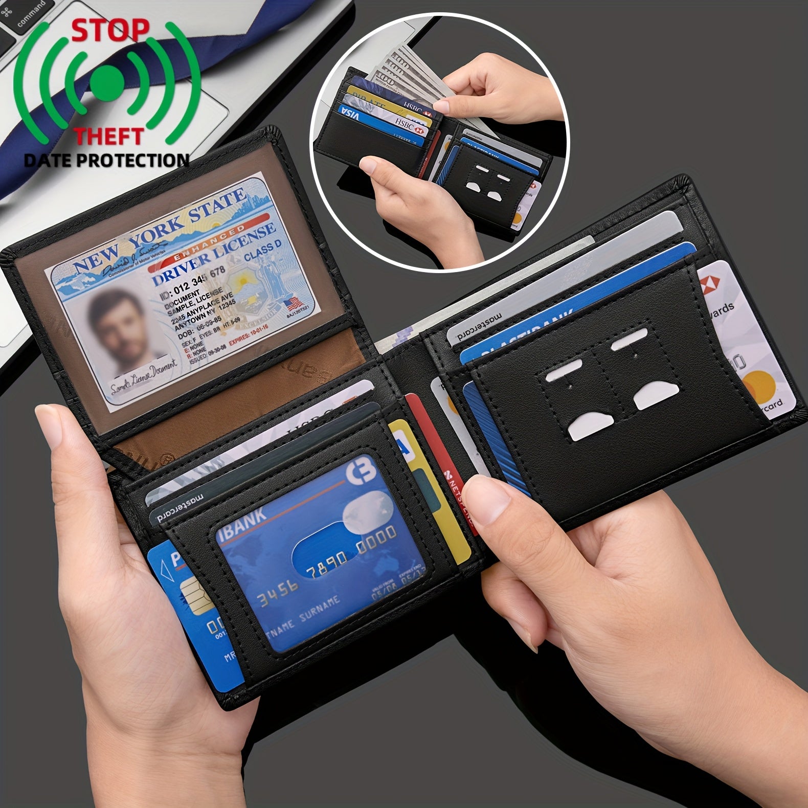 BANYANU Men’s Genuine Top-Grain Leather Wallet – Vintage RFID Blocking Large Capacity Wallet with 11 Card Slots, Perfect Father’s Day Gift