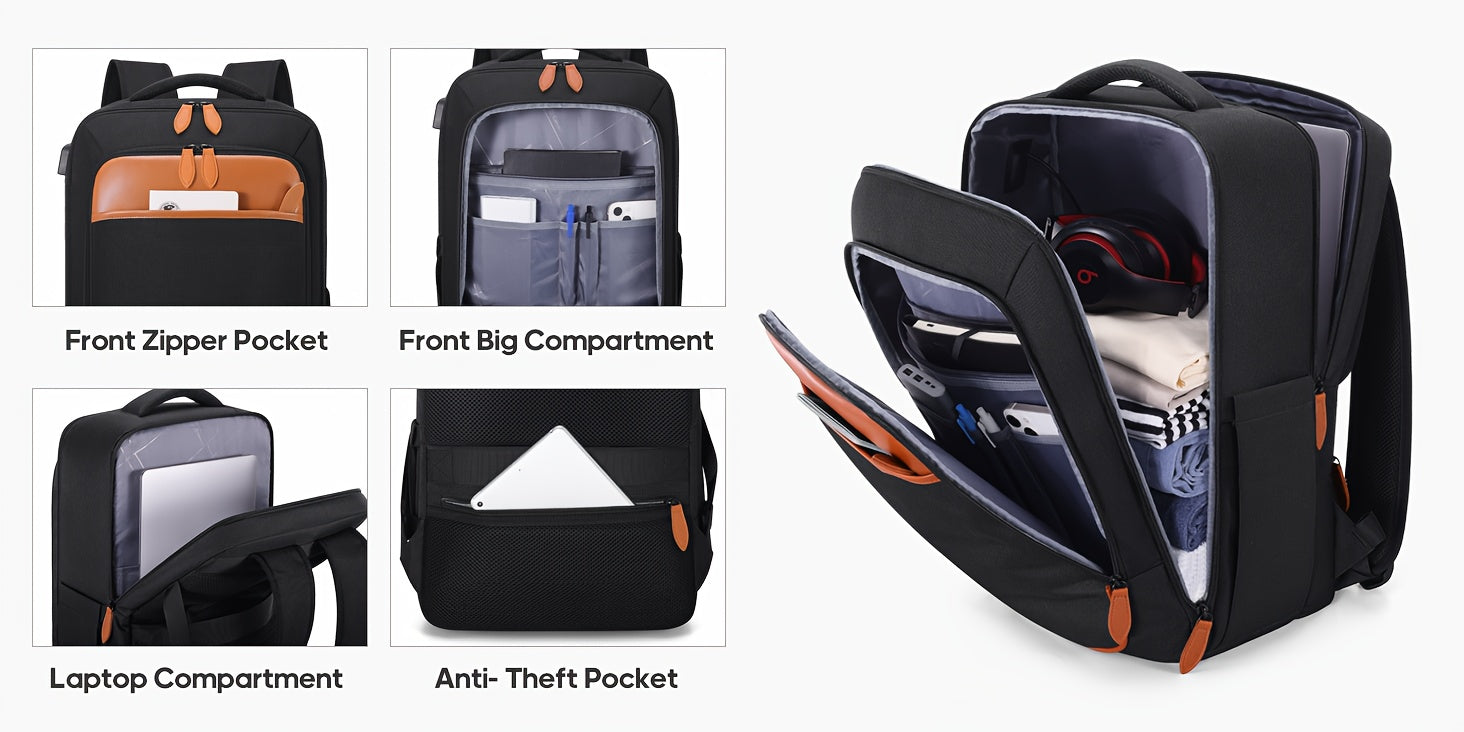 Luggage Sets 3pcs, Carry On Luggage 20 Inch With Spinner Wheels, PC Hardside Suitcase Set With TSA Lock, Durable Carry On Suitcase With Travel Backpack For Men Women