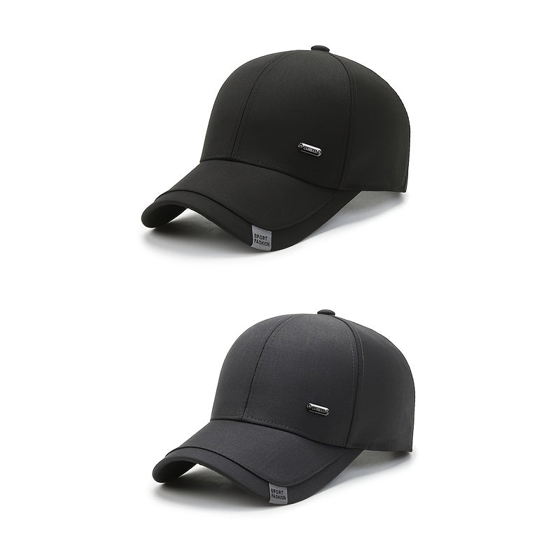 Middle-aged And Elderly Men's Baseball Cap with A Hard Top, New Spring And Autumn Style, High-end Feel, Big Head, Sun Protection, Dad's Baseball Cap, Simple And Versatile for Outdoor Sports, Old for Man's Cap