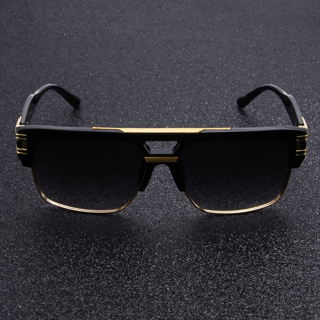 Retro Metal Half Frame Glasses for Women & Men - Oversized Lightweight Design with Sturdy Metal Hinge, Polycarbonate Frame & PC Lens, Retro Style for Parties, Casual Wear & Activities