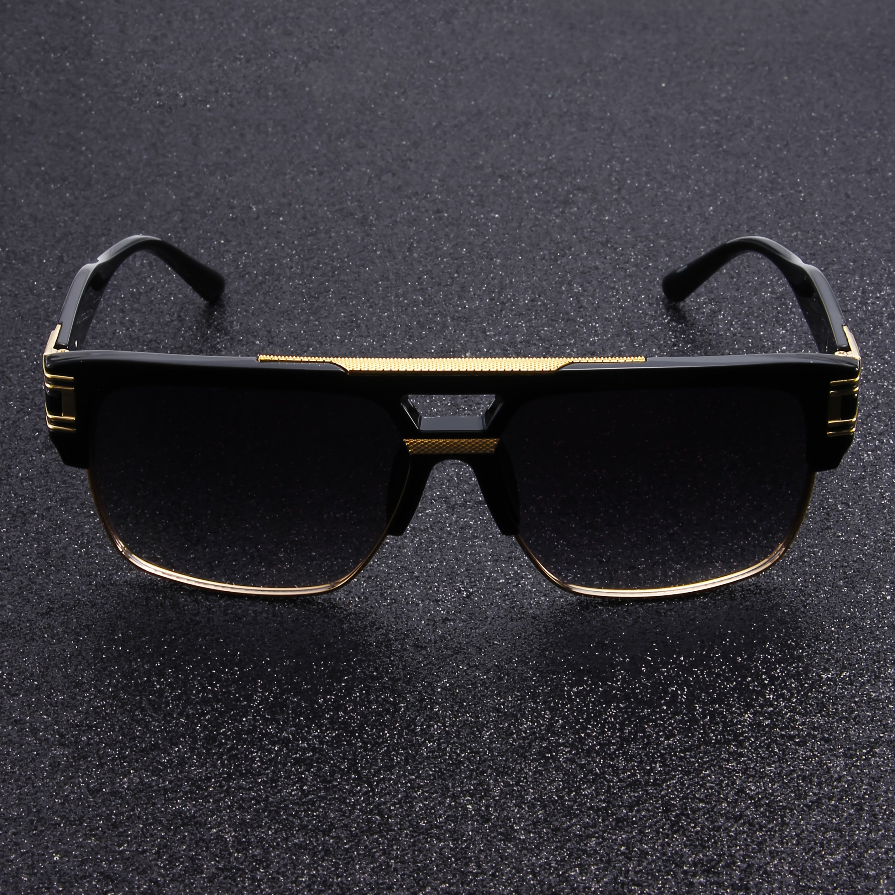 Retro Metal Half Frame Glasses for Women & Men - Oversized Lightweight Design with Sturdy Metal Hinge, Polycarbonate Frame & PC Lens, Retro Style for Parties, Casual Wear & Activities