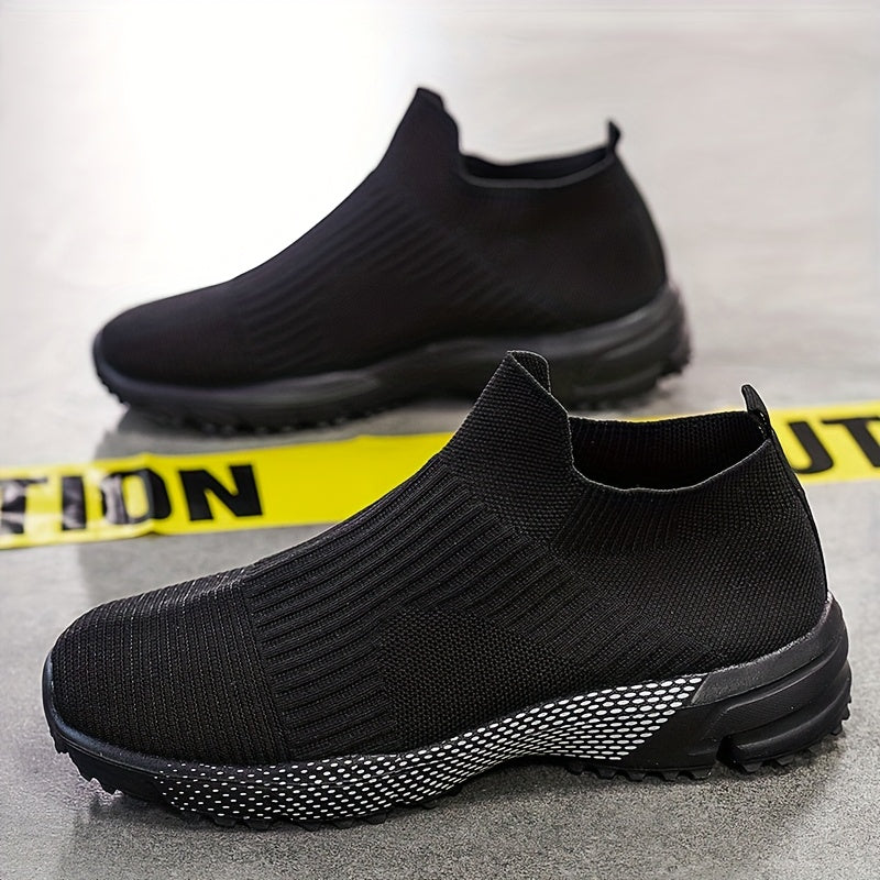 WANWEISI Breathable Slip-On Sneakers – Lightweight Unisex Knit Running Shoes with EVA Sole, Non-Slip Casual Trainers for Walking, Training & Daily Wear (Spring/Summer)