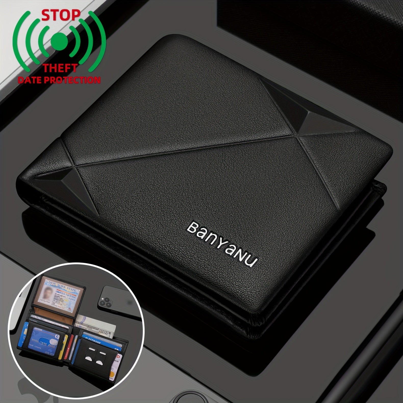 BANYANU Men’s Genuine Top-Grain Leather Wallet – Vintage RFID Blocking Large Capacity Wallet with 11 Card Slots, Perfect Father’s Day Gift