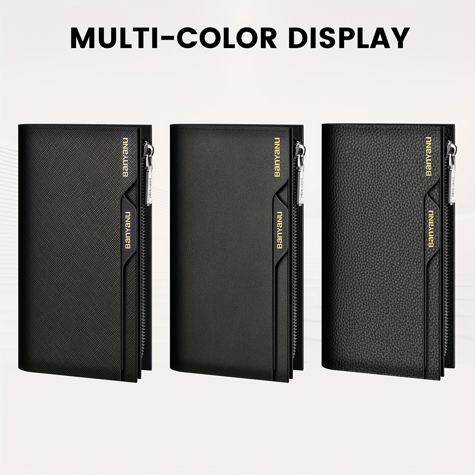 BANYANU Men’s RFID Blocking Long Leather Wallet – Top Grain Clutch with 25 Card Slots, Phone Pocket, Wristlet & Snap Closure