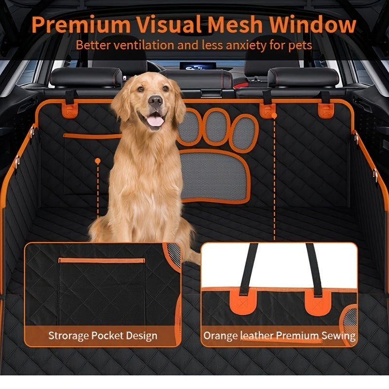 FUYFA Heavy-Duty Dog Seat Cover Hammock – Waterproof, Scratch-Resistant Rear Seat Protector for Cars, Trucks & SUVs, Non-Slip Pet Car Mat & Trunk Cushion