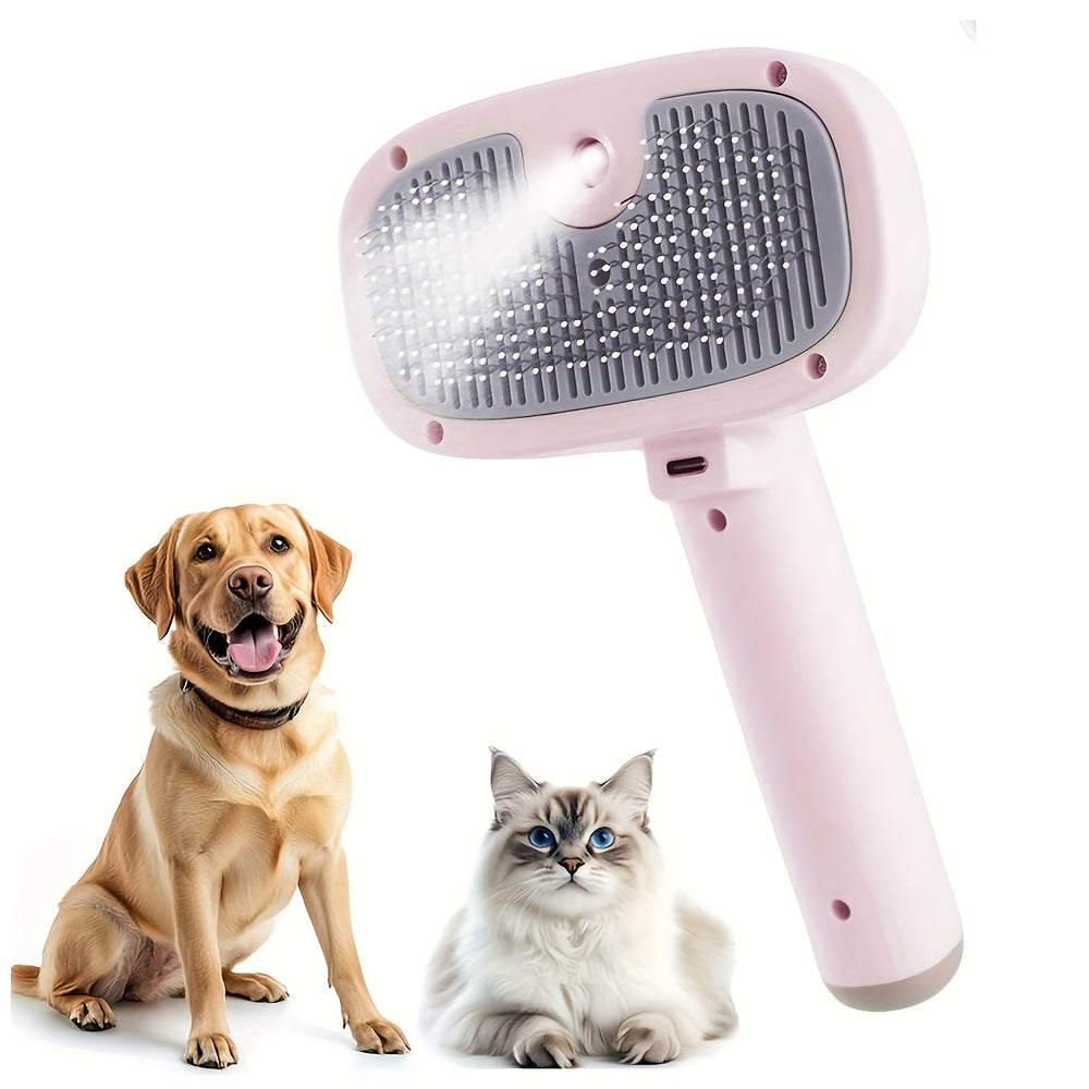 2-in-1 Pet Water Spray & Hair Removal Comb – USB Rechargeable Grooming Brush for Cats & Dogs, Long & Short Hair, Luster-Enhancing, Multi-Functional Cleaner