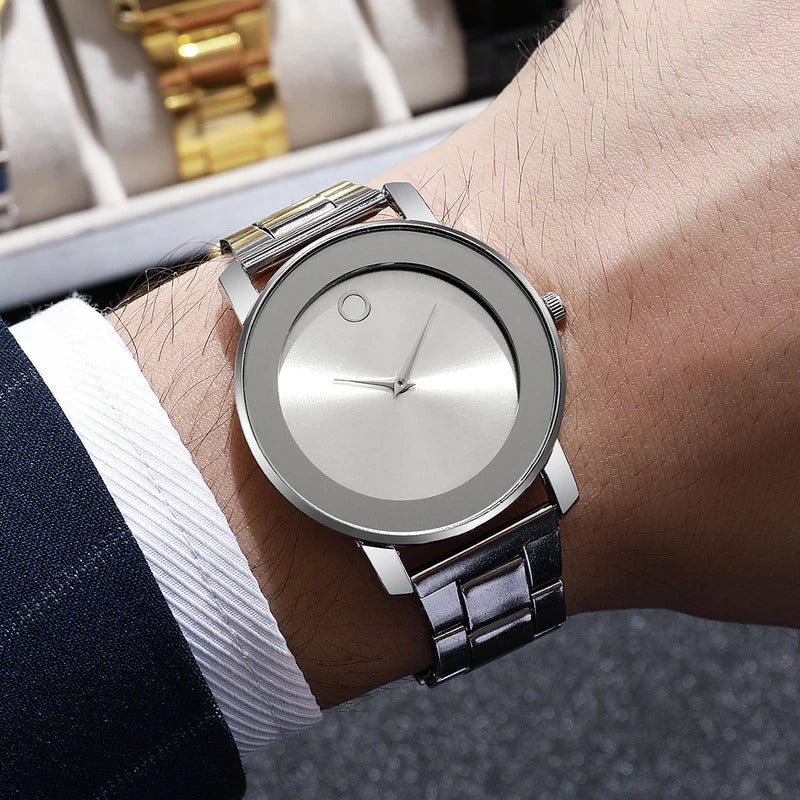 3pcs Men’s Business Watch Set – Slim Alloy Strap Quartz Dress Watches, Minimalist Round Analog Wristwatches, Battery Powered, No App or Subscription Required