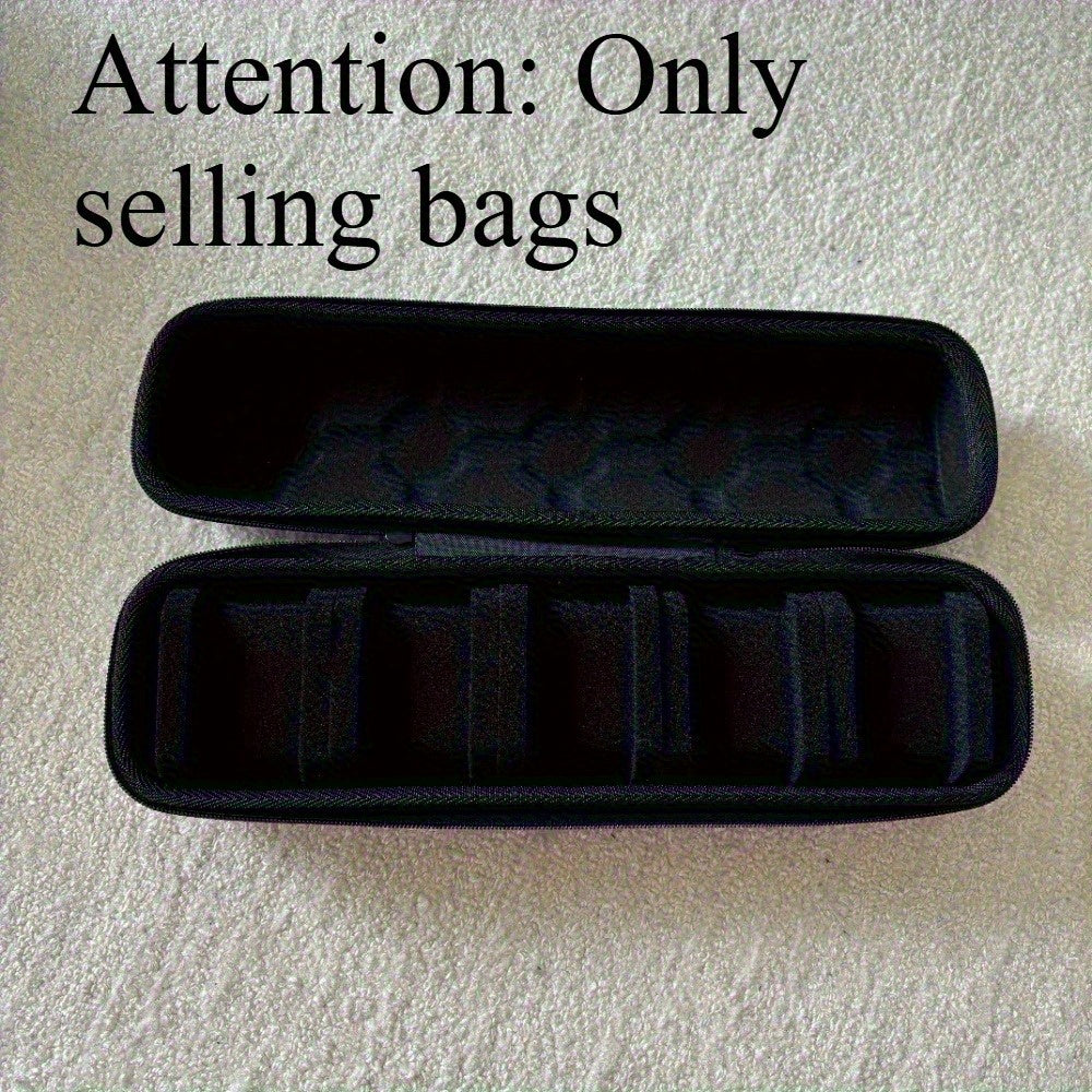 5-Slot Travel Watch Case Organizer – Hard Shell Black Nylon Watch Storage Box with Shock-Absorbing Orange Cushions for Small to Large Watches