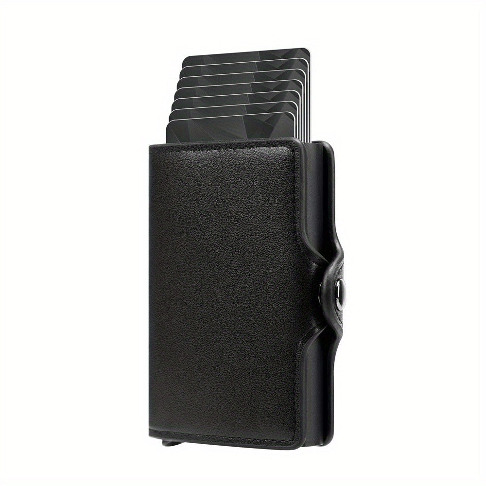 Premium Business Aluminum Alloy RFID Blocking Card Holder Men'S Wallet Large Capacity Card Case Minimalist Design Men'S RFID Aluminum Card Holder Wallet for 12 Cards