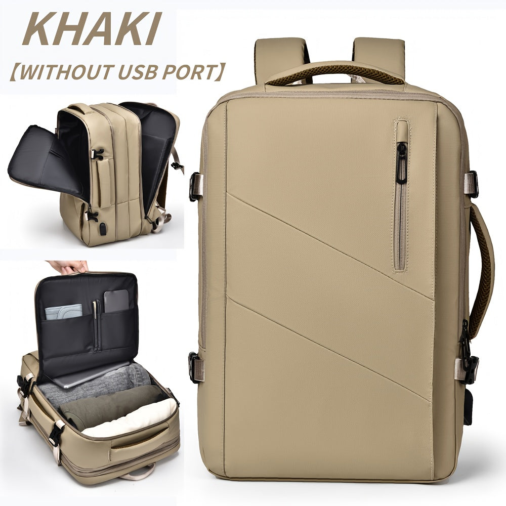 WEIXIER Unisex Large Capacity Travel Backpack – PU Leather Dual-Shoulder Bag with Horizontal Handle, Expandable Compartment & Independent Laptop Sleeve for Work, School & Weekend Trips