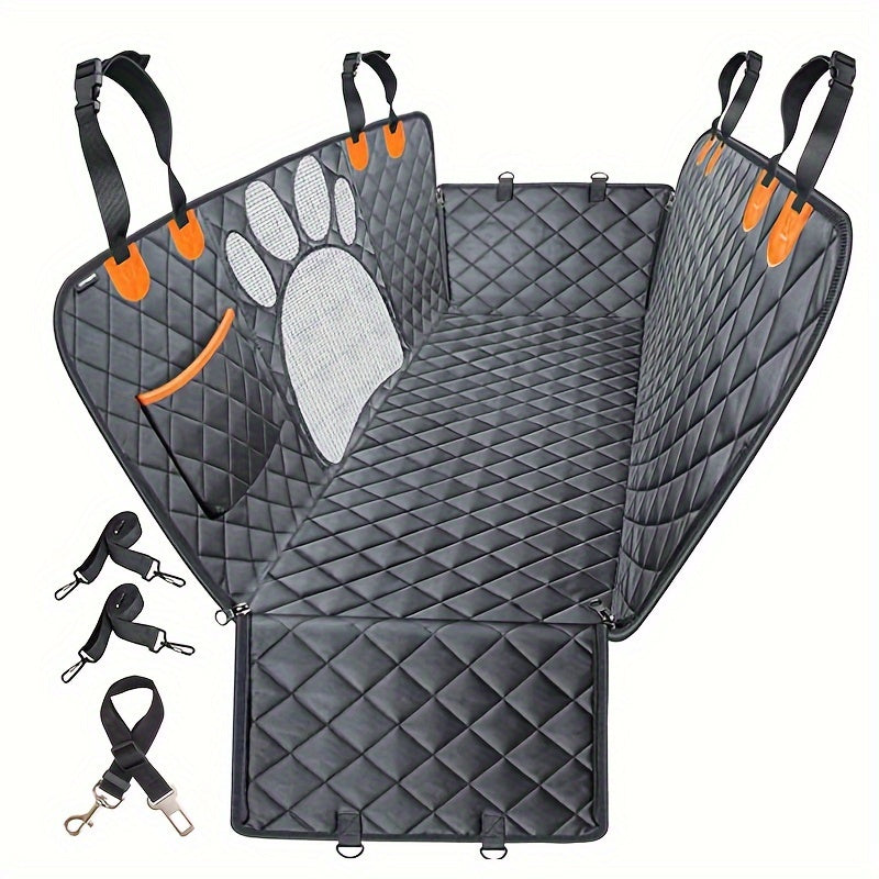 FUYFA Heavy-Duty Dog Seat Cover Hammock – Waterproof, Scratch-Resistant Rear Seat Protector for Cars, Trucks & SUVs, Non-Slip Pet Car Mat & Trunk Cushion