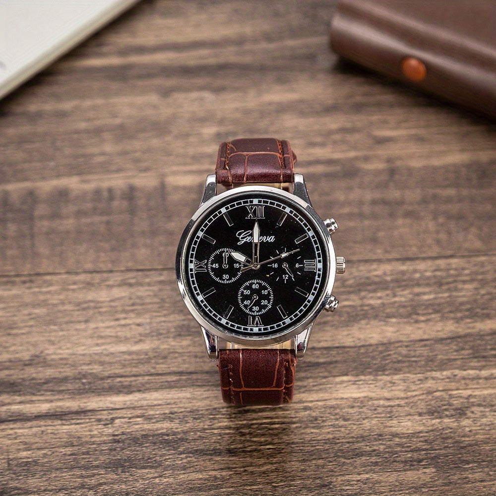 Men'S Gift Set Father'S Day Gift Beautifully Wrapped Watch + Wallet Belt Set Creative Combo Set