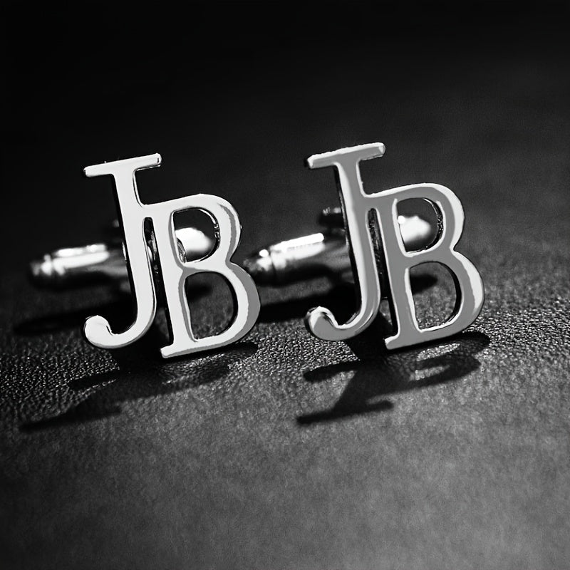 Personalized Stainless Steel Name Cufflinks – Custom Letter & Initial Nameplate Cufflinks, Simple Gentleman Suit Shirt Jewelry, Gift for Thanksgiving & Christmas