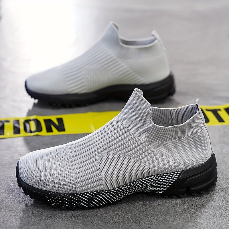 WANWEISI Breathable Slip-On Sneakers – Lightweight Unisex Knit Running Shoes with EVA Sole, Non-Slip Casual Trainers for Walking, Training & Daily Wear (Spring/Summer)