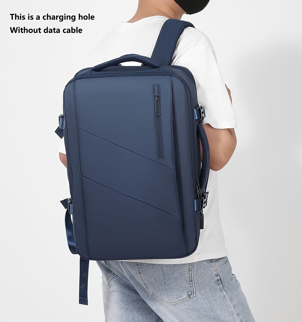 WEIXIER Unisex Large Capacity Travel Backpack – PU Leather Dual-Shoulder Bag with Horizontal Handle, Expandable Compartment & Independent Laptop Sleeve for Work, School & Weekend Trips