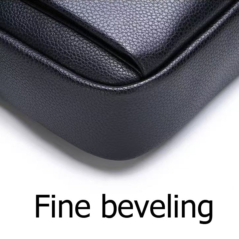 Unisex Black Crossbody Bag with Adjustable Strap – Compact PU Leather Vertical Shoulder Messenger Bag for Men & Women, Casual & Business Travel