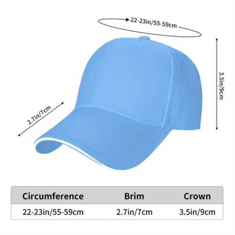 Unisex Paris Print Adjustable Baseball Cap – Blue & Red Striped PVC-Coated Sun-Proof Streetwear Hat for Men & Women