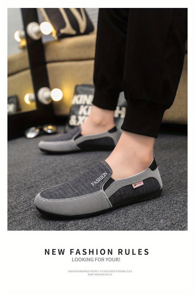 Men’s All-Season Lightweight Canvas Sneakers – Breathable Low-Top Casual Sport Shoes with Non-Slip Rubber Sole, Wear-Resistant & Comfortable for All-Day Walking